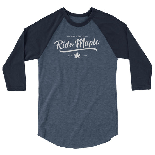 Ride Maple Classy White Baller 3/4 Tee - Unisex - Ride Maple