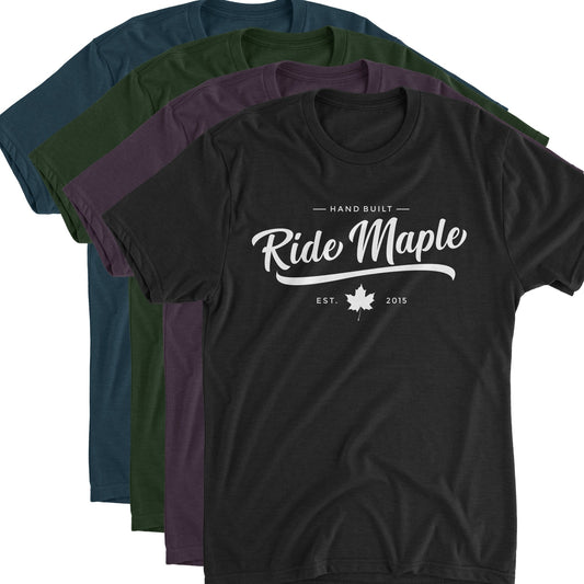Ride Maple Classy Tee White Ink - Ride Maple